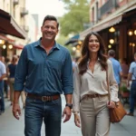 Chip et Joanna Gaines dans un marché urbain animé