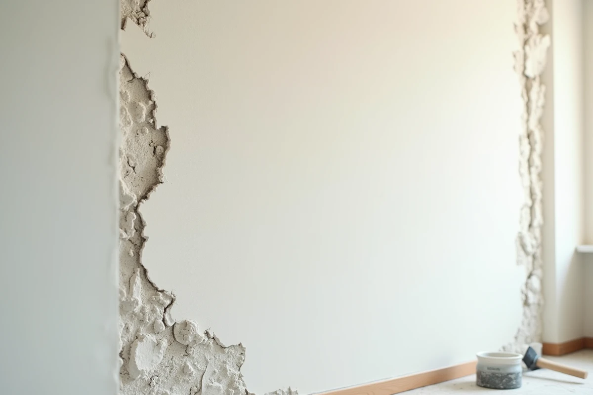 Comparaison entre mur brut non traité et mur recouvert d'enduit map séché pour une meilleure tenue