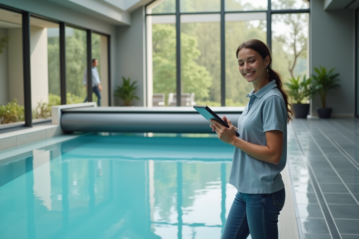 Femme souriante vérifiant la couverture automatique d